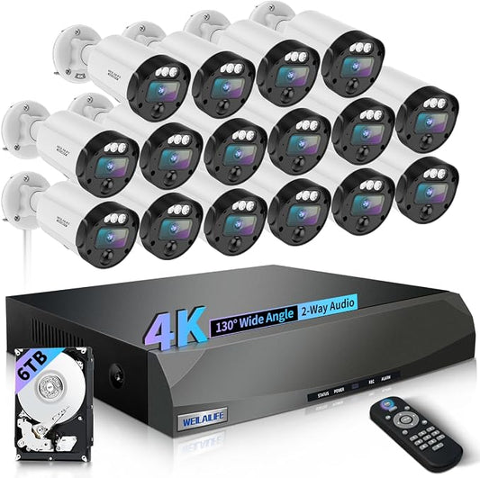 【2-Way Audio & 130° Ultra Wide-Angle】 4K 8MP Outdoor Wired Security Camera by WEILAILIFE