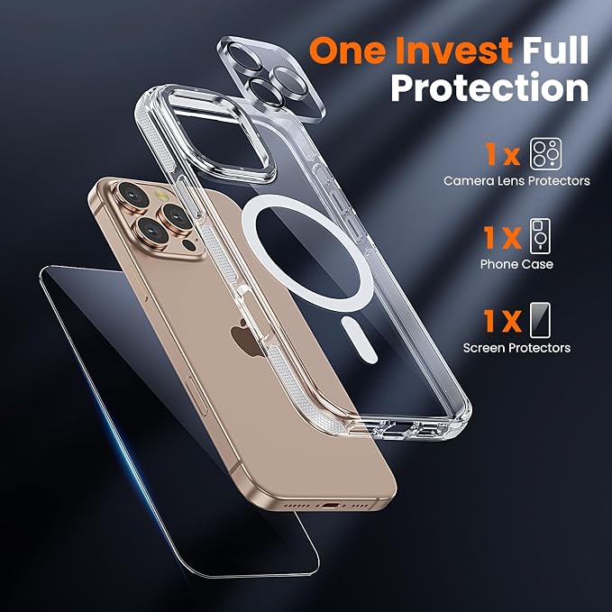 toushion 3 in 1 for iPhone 16 Pro Max Case Clear - Image 3