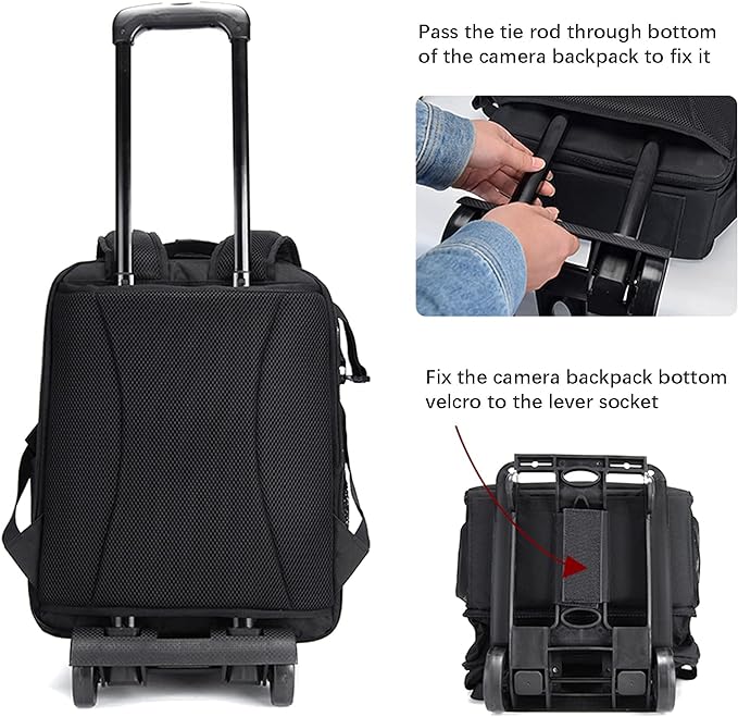 Cwatcun Camera Backpack Trolley Case Bag - Image 4