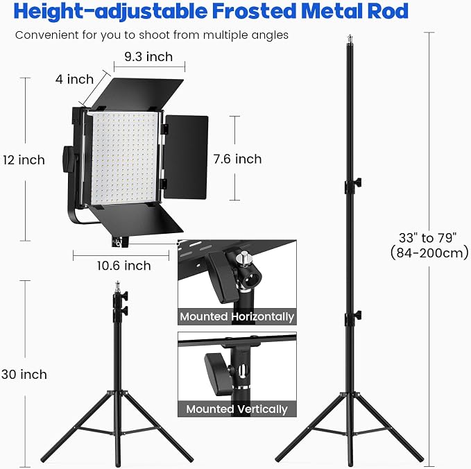 Photography Video Lighting Kit, Upgraded Bi-Color LED Video Studio Lights - Image 6