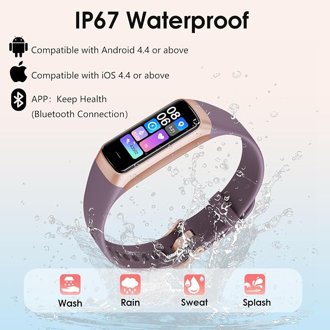 Fitness Tracker, 24/7 Heart Rate Blood Oxygen Blood Pressure Body Temp Monitor - Image 7