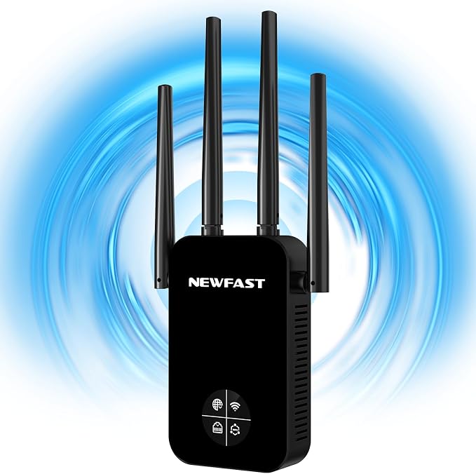 NEWFAST AC1200 WiFi Extender NF-RE523, 2026 WiFi Repeater, 1200Mbps Internet by NEWFAST