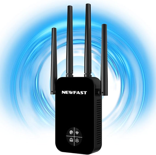 NEWFAST AC1200 WiFi Extender NF-RE523, 2026 WiFi Repeater, 1200Mbps Internet by NEWFAST