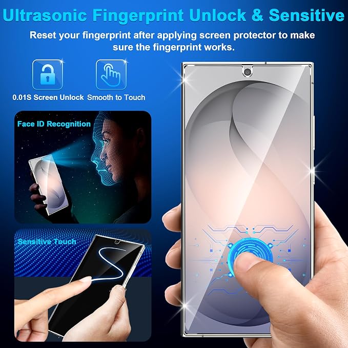 firtstnow 3 Pack for Samsung Galaxy S25 Ultra Screen Protector Tempered Glass + - Image 7