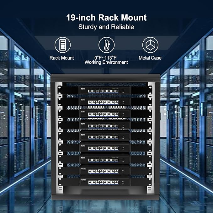 8 Port 5G Ethernet Switch, 5Gbe-RJ45 Port Network Switch Unmanaged Support - Image 7