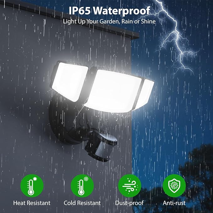 iMaihom 65W 6500LM LED Security Lights Motion Sensor Light Outdoor, 6500K - Image 8