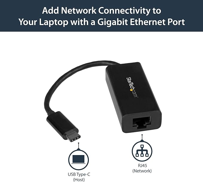 StarTech.com USB-C to Gigabit Ethernet Adapter, Thunderbolt 3 /4 Compatible - Image 2
