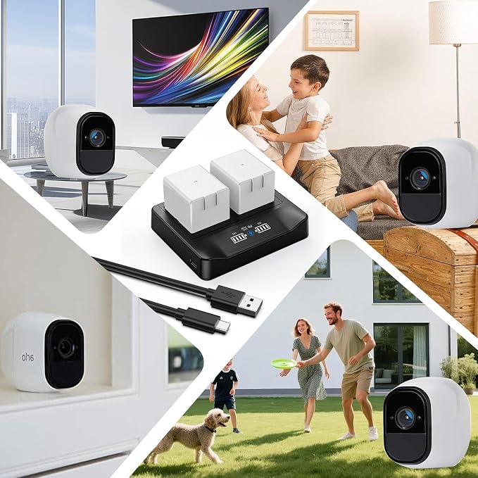 2-Packs Rechargeable Batteries+PD Fast Charging LCD USB Dual Battery Charging - Image 7