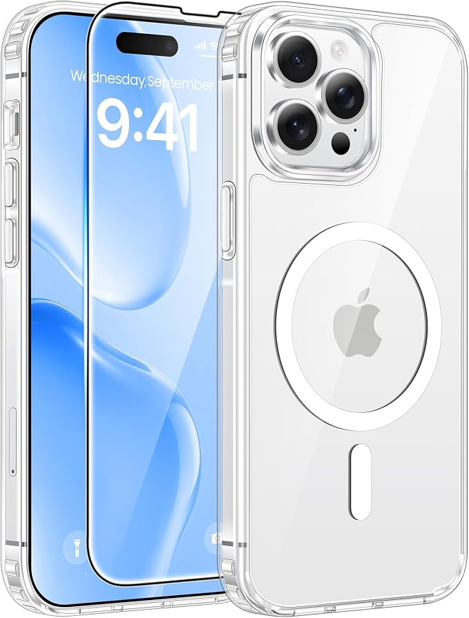 FNTCASE for iPhone 14 Pro Case: Anti Yellowing Transparent Clear Magnetic Phone by FNTCASE