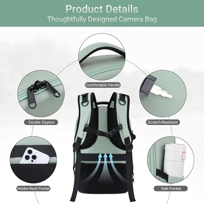 MOSISO Camera Backpack, DSLR/SLR/Mirrorless Photography Backpack, Camera Bag - Image 6