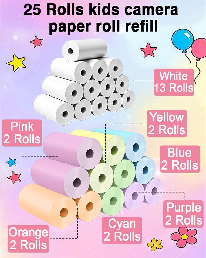 25 Rolls Instant Camera Refill Print Paper, HD Kidizoom Print Camera Paper - Image 10