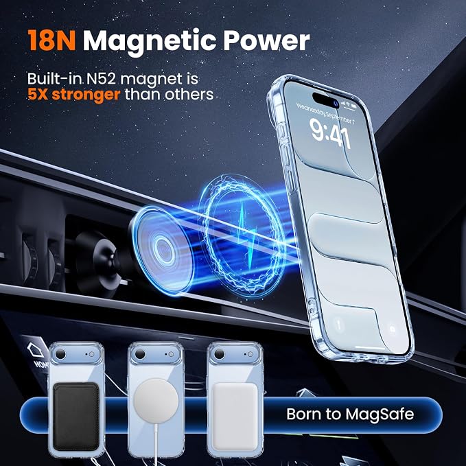 toushion 3 in 1 for iPhone Air Case Clear, Fits MagSafe, Not Yellowing - Image 4