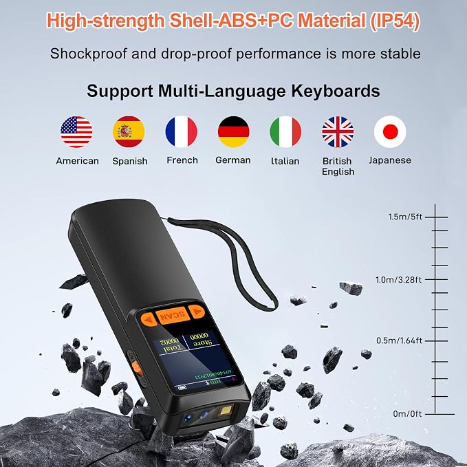 KUIIYER Mini Bluetooth Barcode Scanner, Wireless 2D QR 1D Bar Code Scanners - Image 9