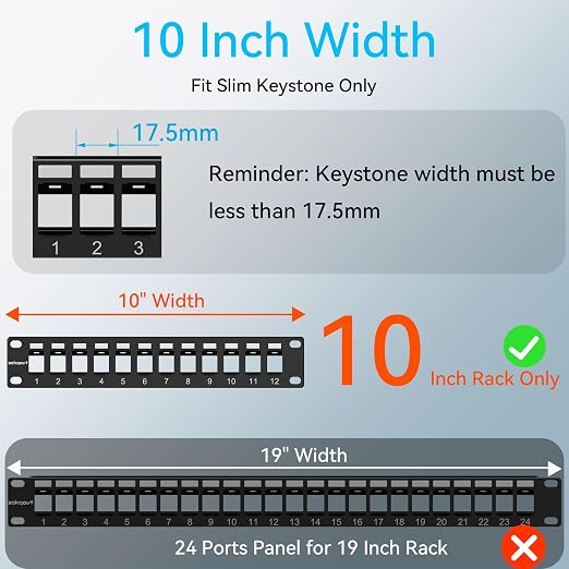 Sokqovt 12 Port Mini Blank Keystone Patch Panel - Image 3