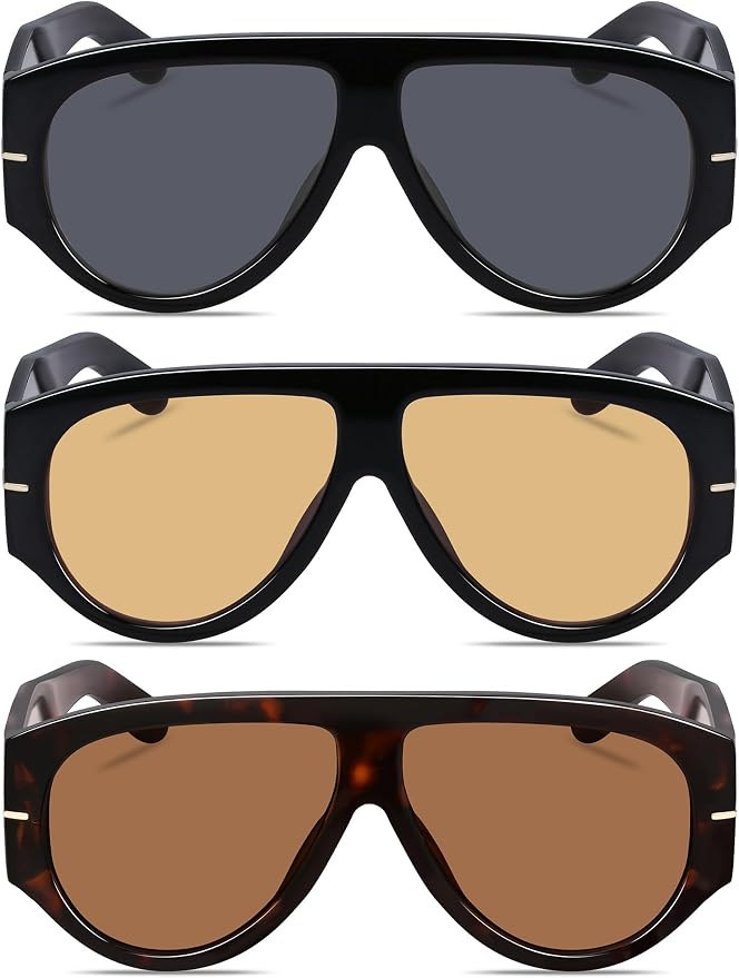Oversized Retro Aviator Sunglasses - Image 2