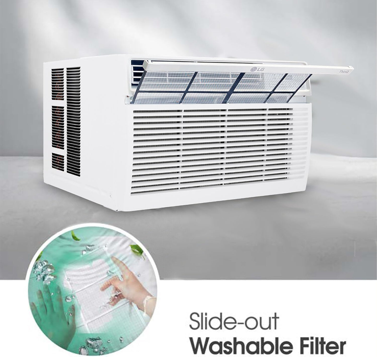 LG 10000 BTU Smart Wi-Fi Enabled, Ultra-Quite, Quick and Easy Installation Window Air Conditioner with Remote, ThinQ Technology, Washable Filter, Eco-Friendly R32 Refrigerant (White)