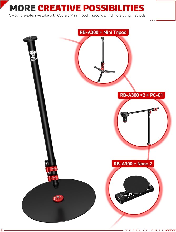 IFOOTAGE Round Base Monopod A300, Tripod Head, Payload 22lb - Image 8