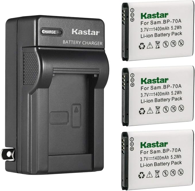 Kastar 3-Pack BP-70A Battery and AC Wall Charger Replacement by Kastar