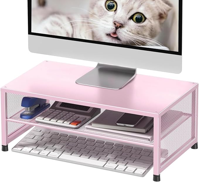 ECOLOVI 2-Tier Computer Monitor Stand Riser, Desk Organizer - Image 8