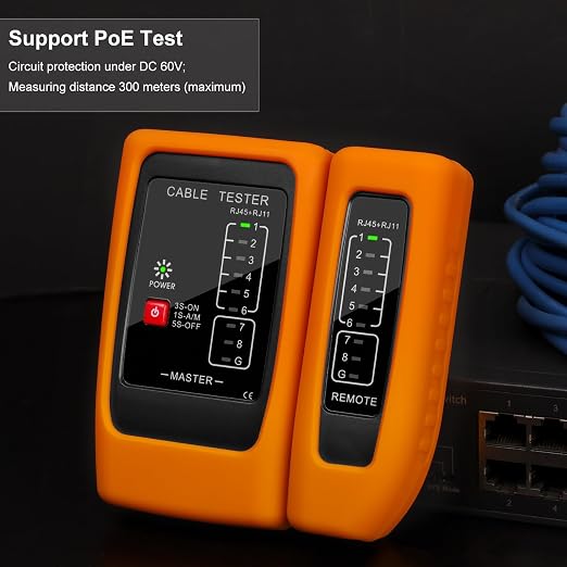 Network Cable Tester with PoE Detection, RJ45/RJ11 Ethernet & Telephone Cable - Image 4
