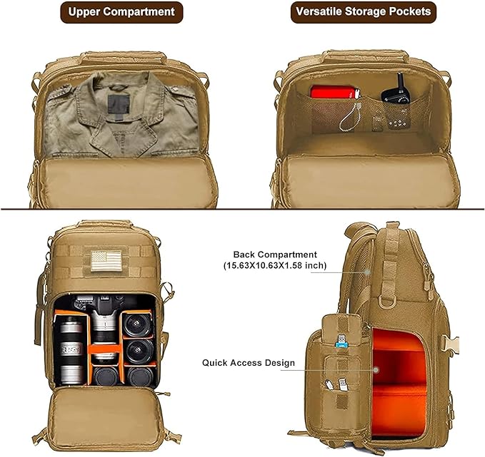 MOSISO Camera Backpack, DSLR/SLR/Mirrorless Tactical Camera Bag Case - Image 2