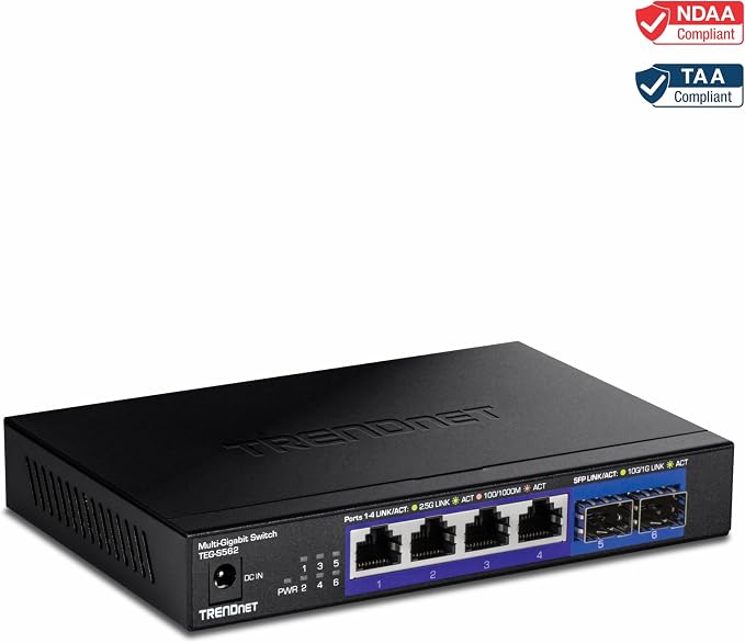 TRENDnet 6-Port Unmanaged Multi-Gig Switch, 4 x 2.5GBASE-T Ports, 2 x 10G SFP+ - Image 10