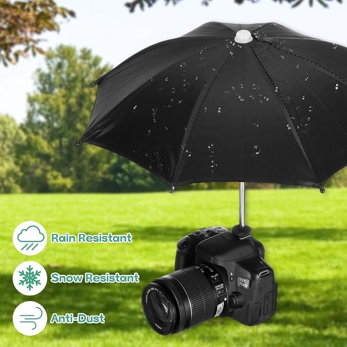 PATIKIL Camera Umbrella, 10.6 Inch Sunshade Camera Hot Shoe Umbrella Rain Cover - Image 3
