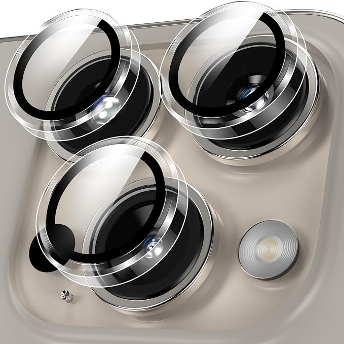 YWXTW Camera Lens Protector for iPhone 15 Pro/iPhone 15 Pro Max, HD Clear by YWXTW