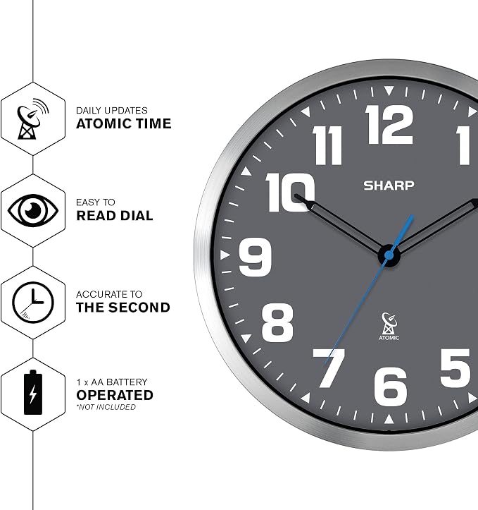 Sharp Atomic Analog Wall Clock - Image 3