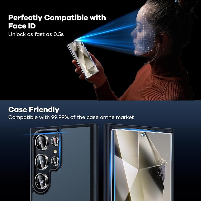 AACL 3-Pack for Samsung Galaxy S24 Ultra Screen Protector Tempered Glass - Image 6