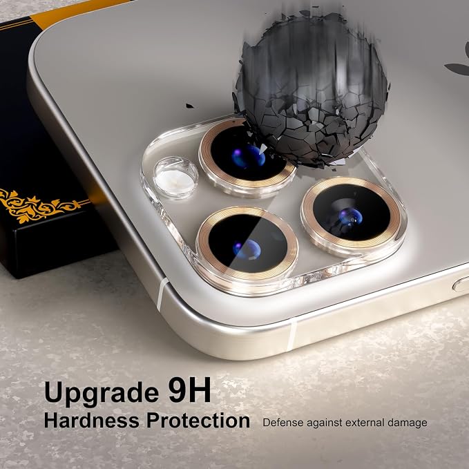 for 6 Pack iPhone 15 Pro/iPhone 15 Pro Max Camera Lens Protector 9H Tempered - Image 3