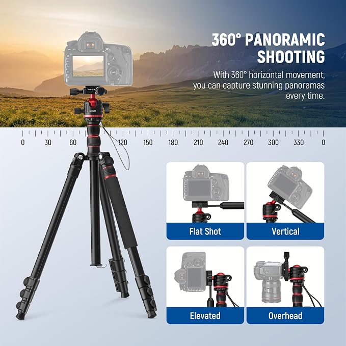 NEEWER BASICS Camera Tripod Monopod, Arca Type QR Plate, Reversible Legs - Image 4