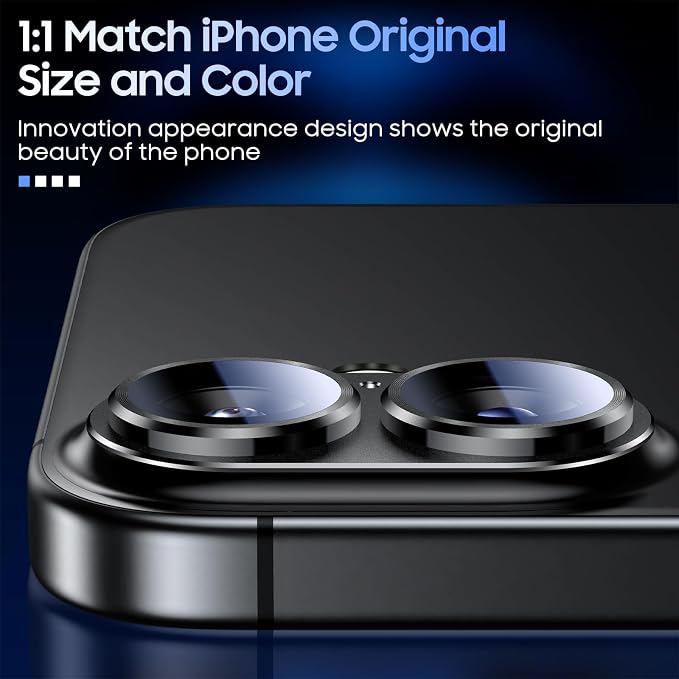 Uyiton Compatible with iPhone 16 / iPhone 16 Plus Camera Lens Protector - Image 5