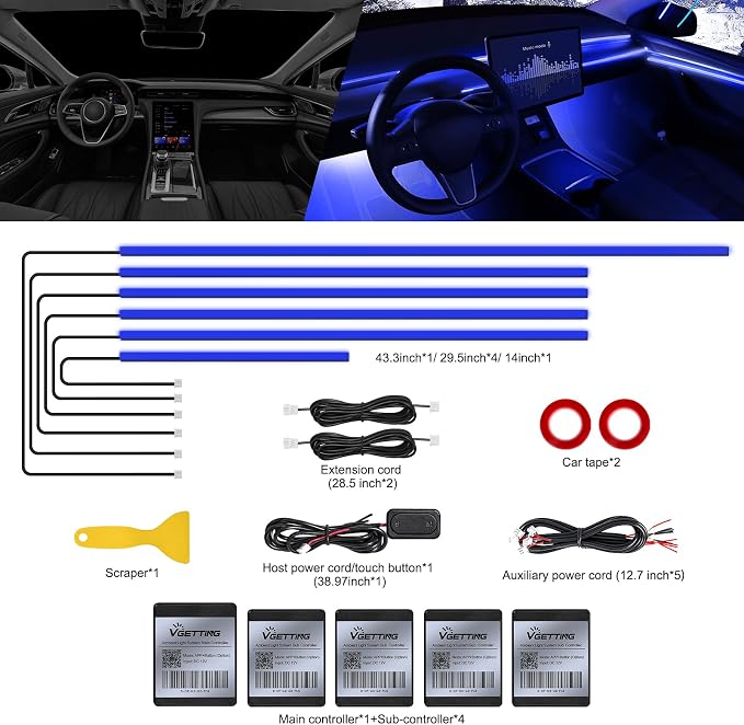 RGB Acrylic Interior Car LED Strip Light - Image 2