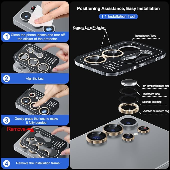 WSKEN for Samsung Galaxy S25 Ultra Camera Lens Protector - Image 6