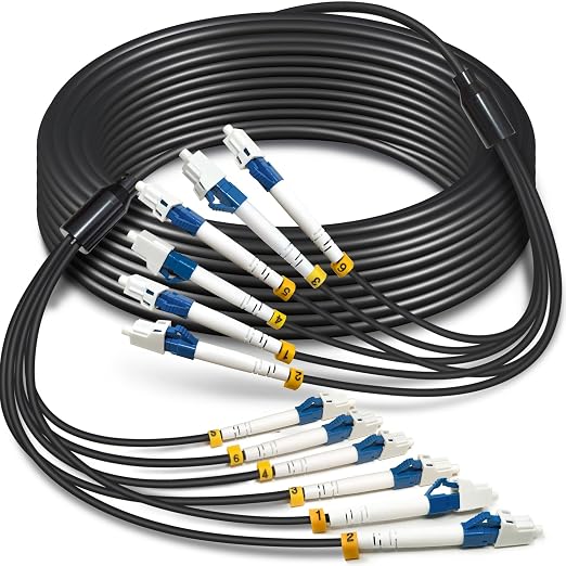 15 Meters 6 Core Industrial TPU LC to LC Outdoor Armored Fiber Optic Cable by YUTIANHOME