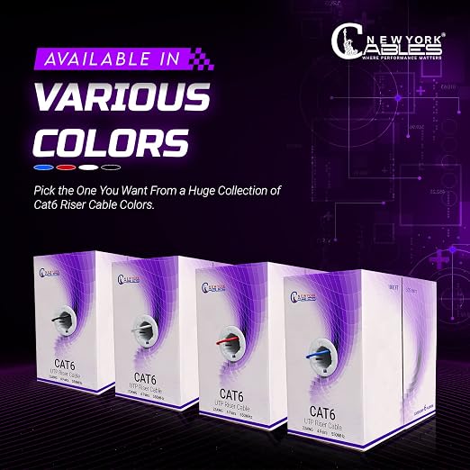 NewYork Cables | Cat6 Ethernet Cable 1000ft | Bulk Riser 23AWG, UTP 4 Pairs - Image 7
