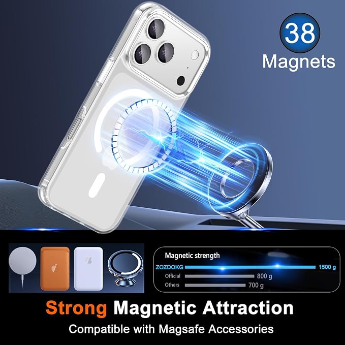for iPhone 17 Pro Max Case Clear, Magnetic iPhone 17ProMax Case - Image 4