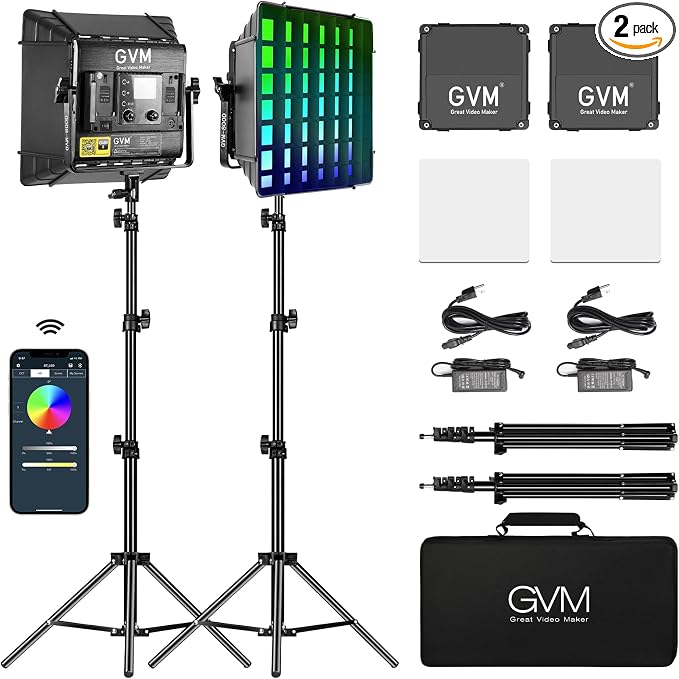 GVM Upgrade 800D RGB Video Light Kits by GVMGreatVideoMaker