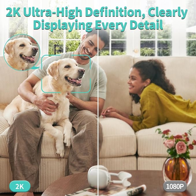 2K Indoor Security Camera for Bedroom, Pet/Dog/Baby Camera - Image 3