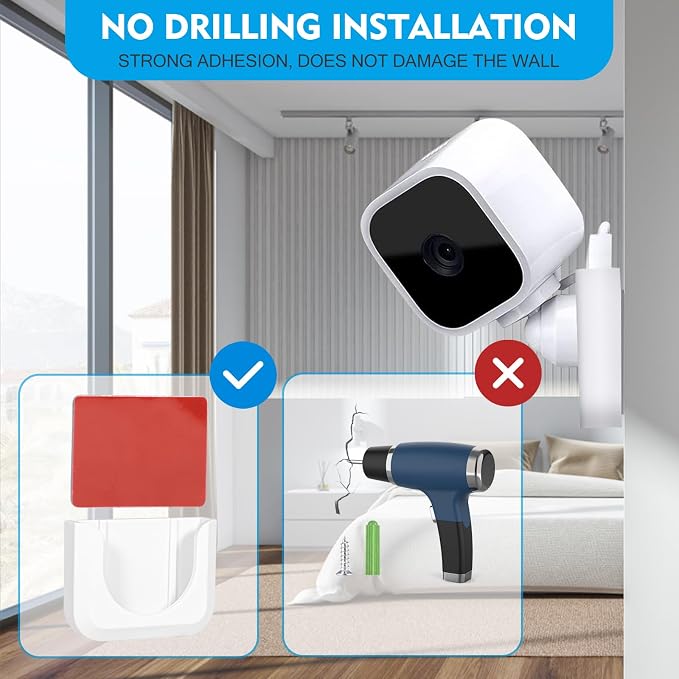 Blink Mini Camera Adhesive Wall Mount Bracket, 2 Pack Strong & Durable Camera - Image 3