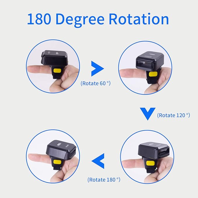 Portable Ring Bluetooth Barcode Scanner Wireless 2.4Ghz &USB Wired 3 in 1 - Image 5