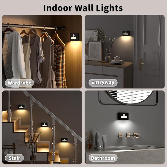 WOBSION Rechargeable Wireless Motion Sensor Stair Lights, Stick-On Wall Light - Image 7