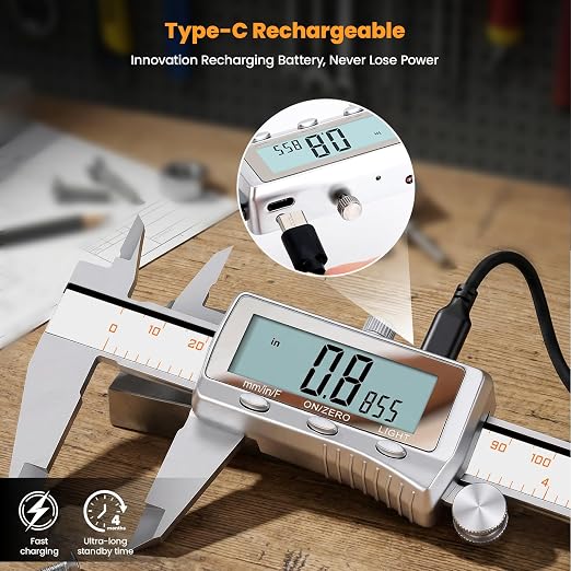 HARDELL Digital Caliper 12 Inch, Rechargeable All Metal Electronic Micrometer - Image 2