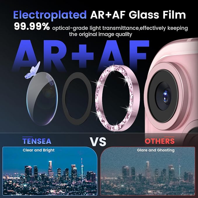 Tensea for iPhone 15 / iPhone 15 Plus Camera Lens Protector, 9H Tempered Glass - Image 3