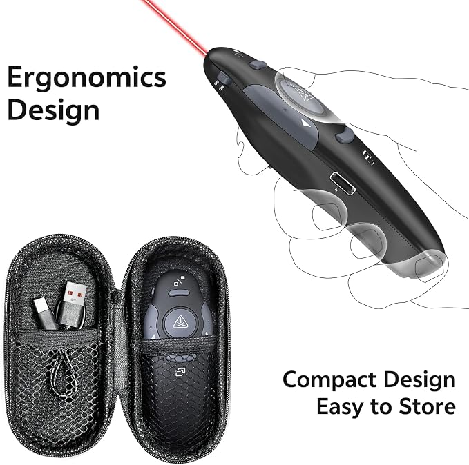 Presentation Clicker with Case Storage: PowerPoint Wireless Presenter Remote - Image 3