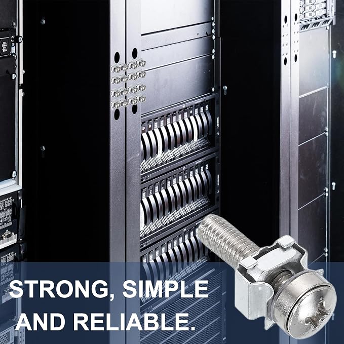 PATIKIL Rack Mount Cage Nut, Carbon Steel Rack Screws Zinc Square Snap-in Cage - Image 4