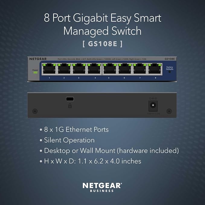 NETGEAR 8-Port Gigabit Ethernet Easy Smart Managed Switch - Image 2