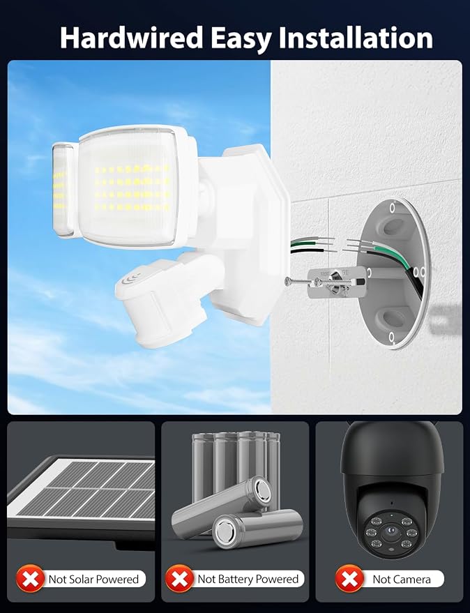 Onforu 32W 3200LM Smart Outdoor Security Light, WiFi Motion Sensor Flood Light - Image 8