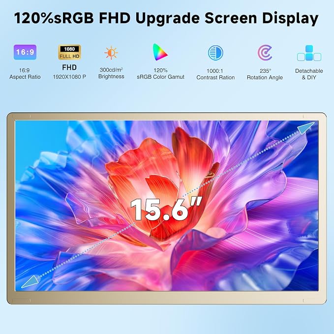 KEFEYA Laptop Screen Extender 15.6", FHD 1080P Portable Triple Monitor - Image 3